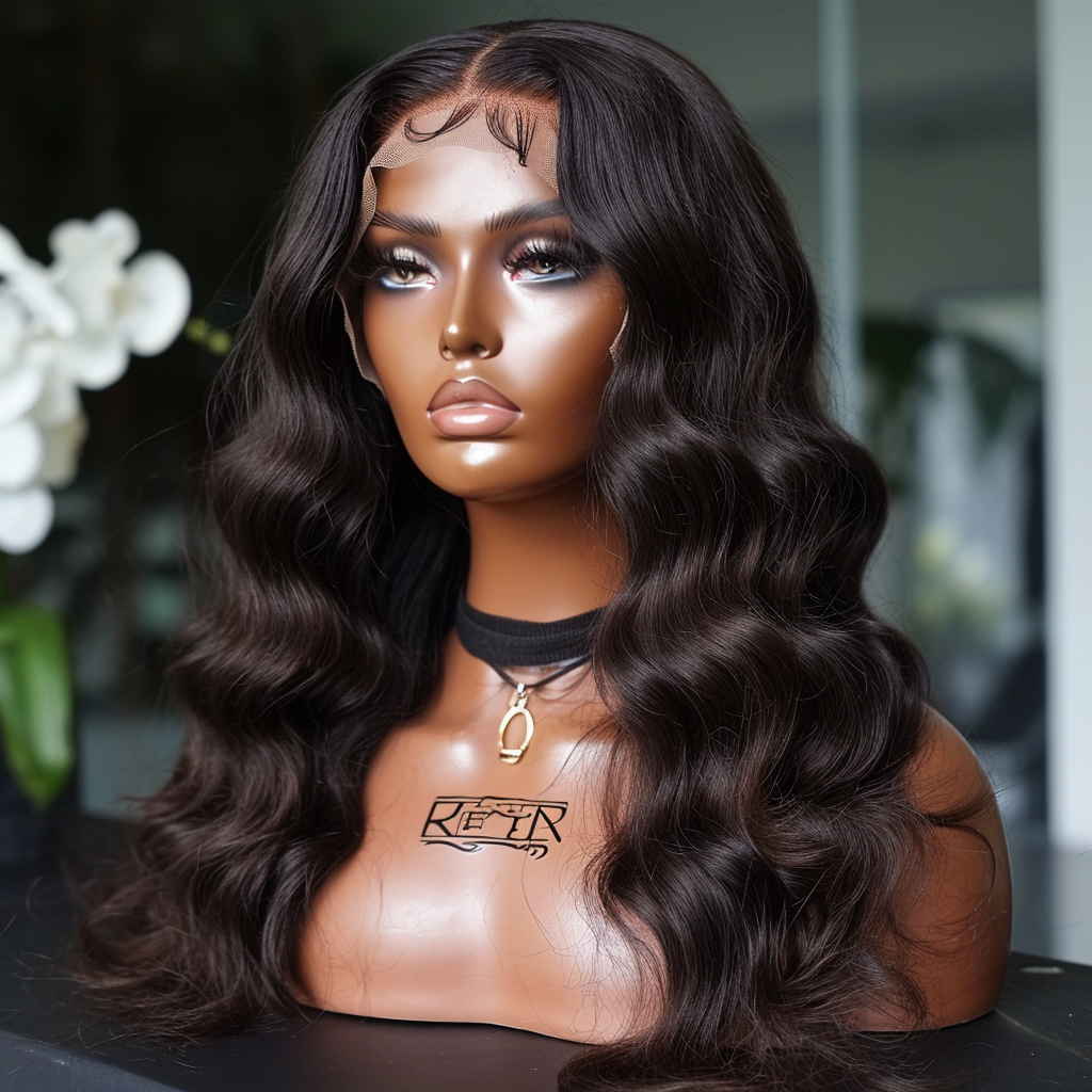 5x5 closure hd lace body wave luxury Indian hair wig