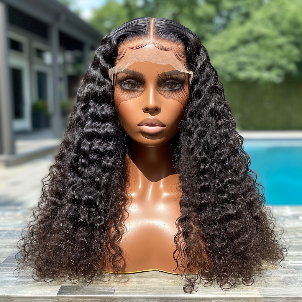 5x5 closure hd lace deep wave luxury Indian hair wig