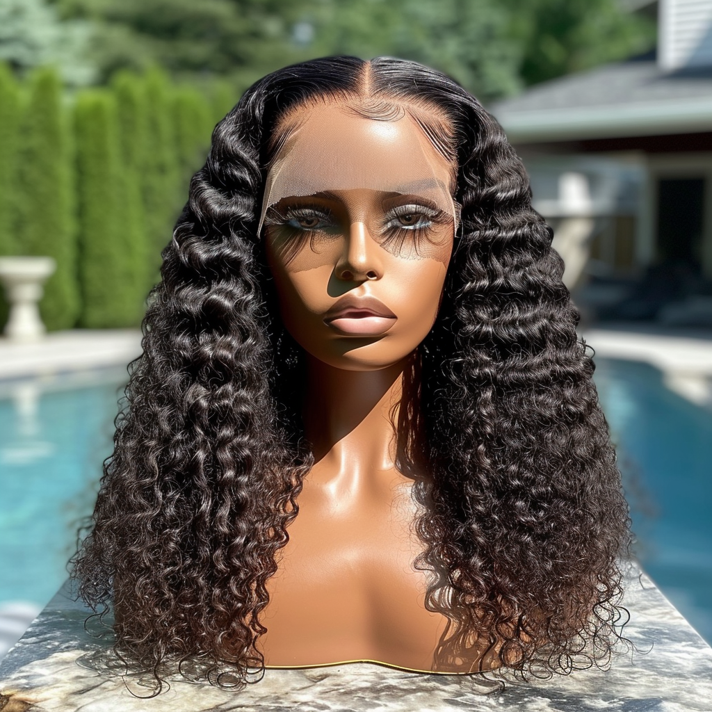 5x5 closure hd lace deep wave luxury Indian hair wig