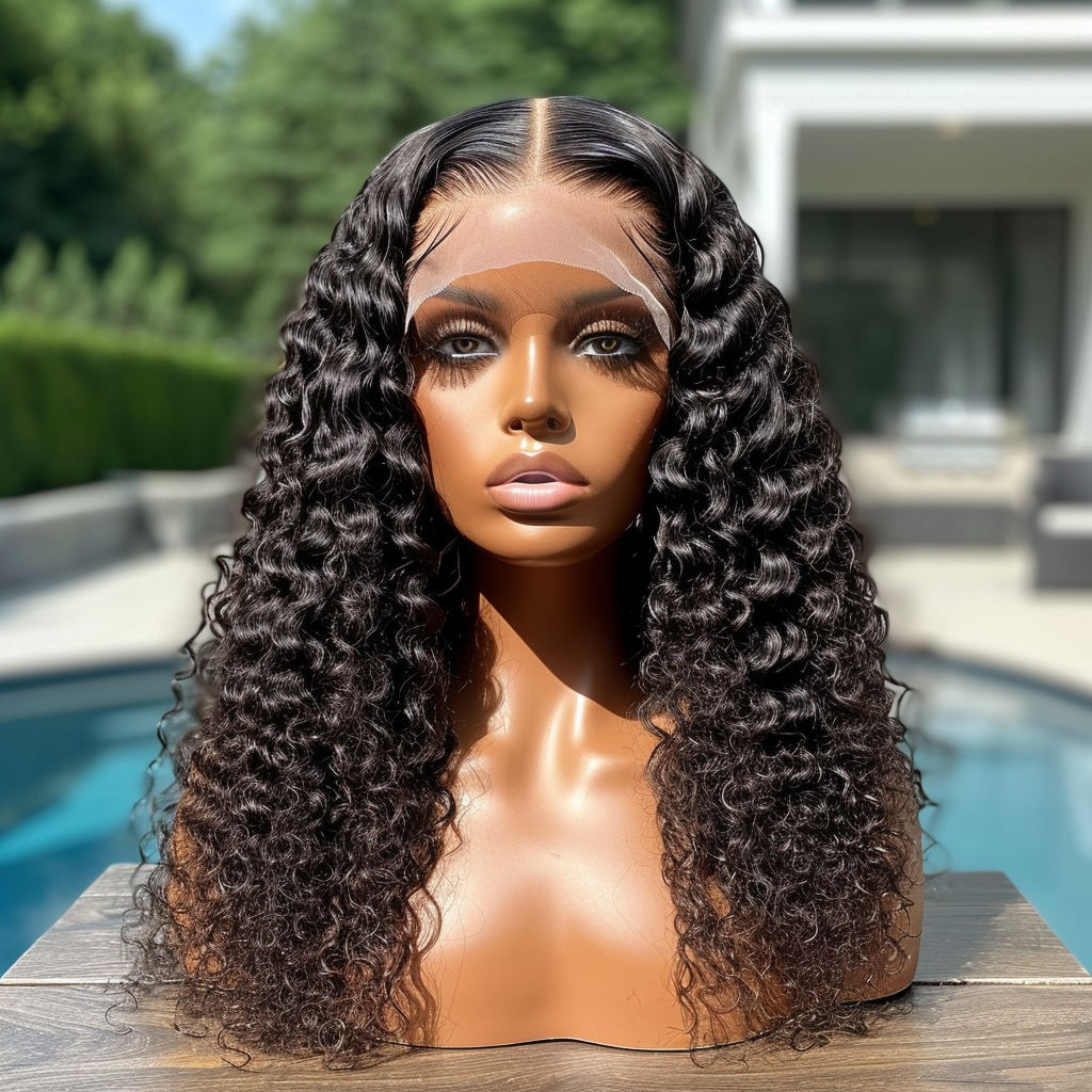 5x5 closure hd lace deep wave luxury Indian hair wig