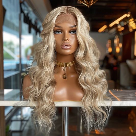 613 hd lace body wave luxury Indian hair wig